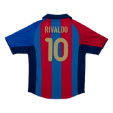 Barcelona RIVALDO #10 Home Soccer Jersey Retro 2001/02